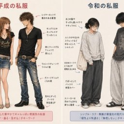 【悲報】令和のカップル、服装がダサいとXで話題に